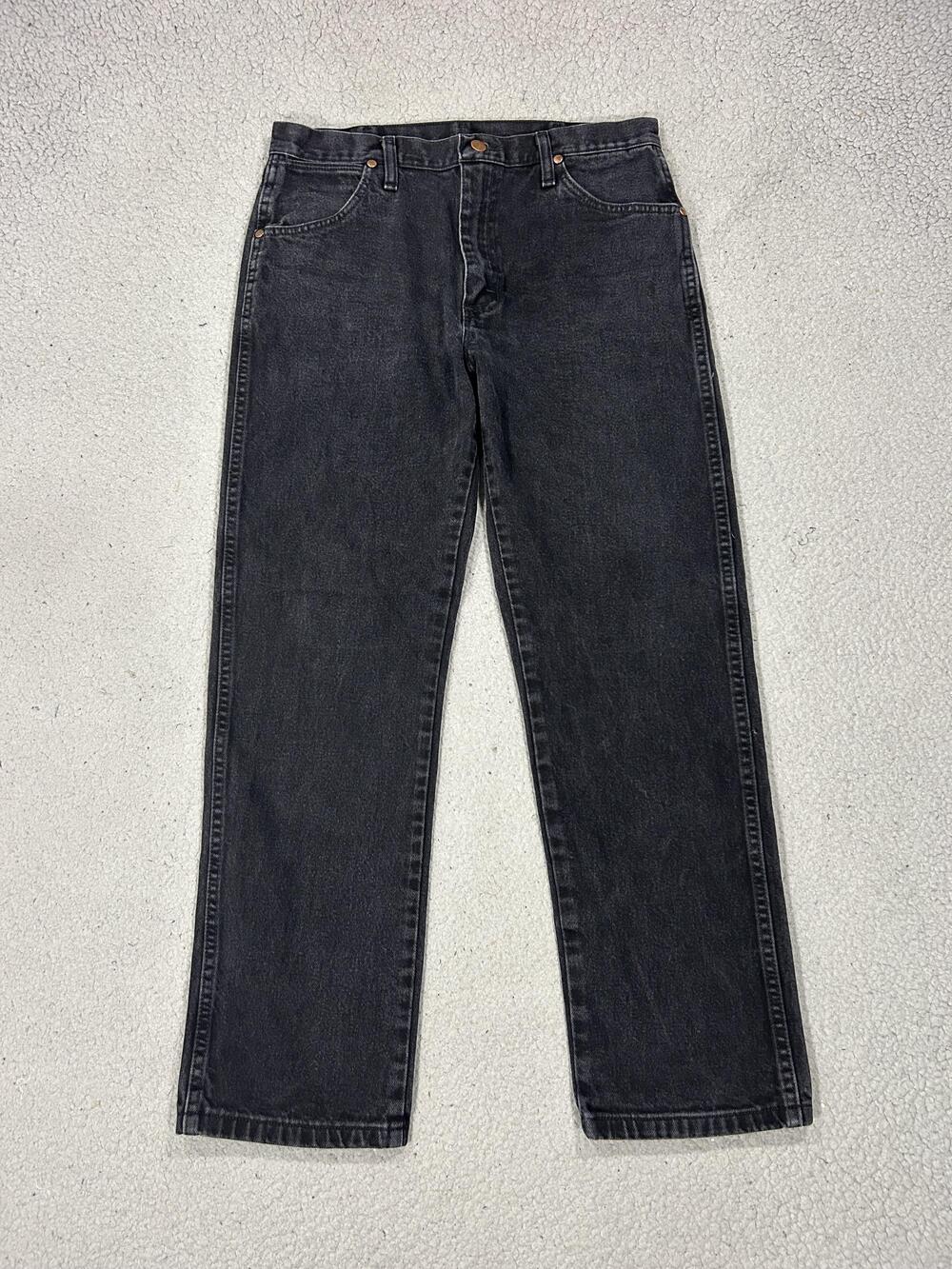 Wrangler Jeans Mens 31 Gray Regular Straight Denim Charcoal Wash A203 4020